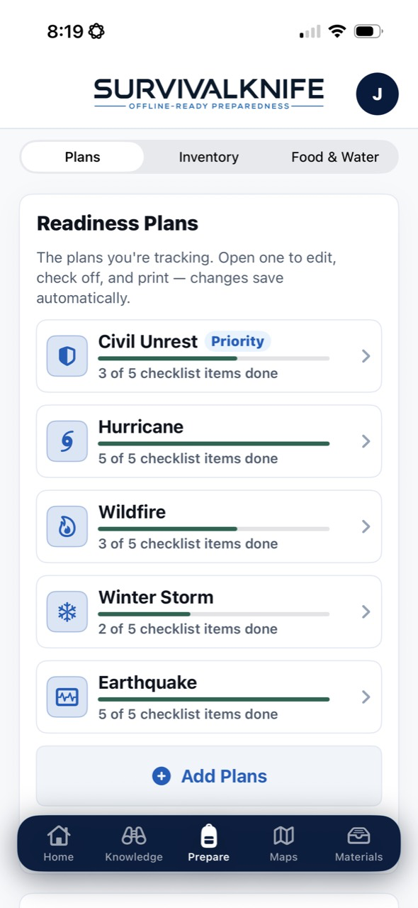 Emergency Plans