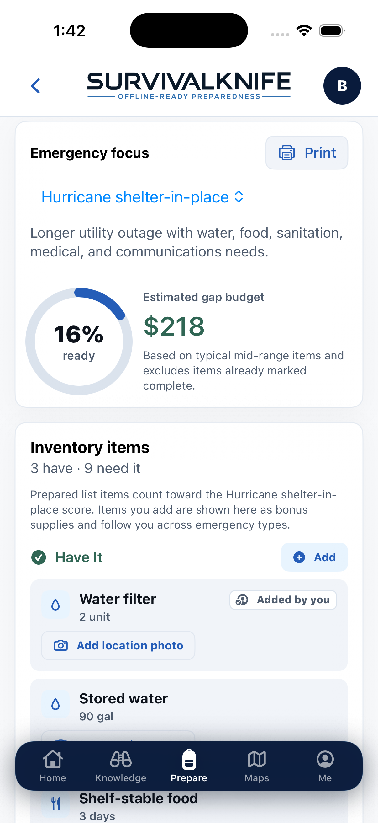 Inventory & Readiness Score